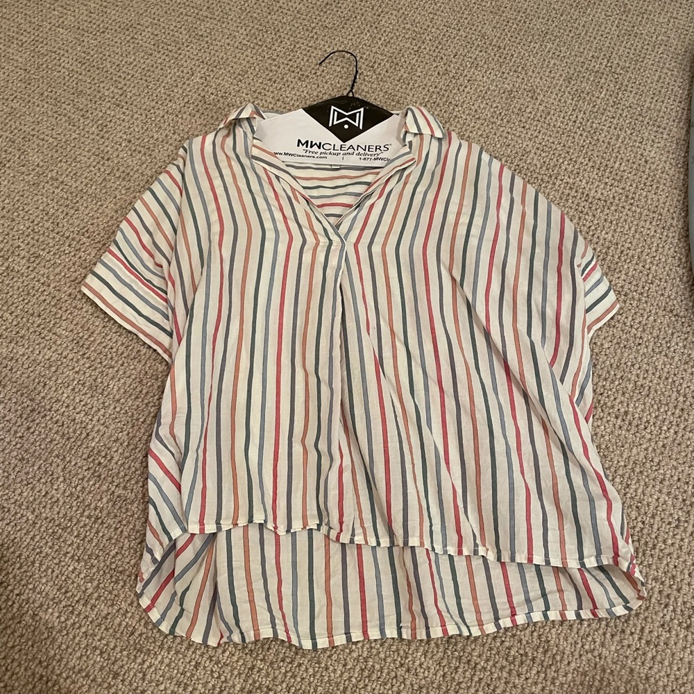 Madewell Button Up Rainbow Stripe - image 1
